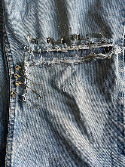 Vintage Distressed Levi’s Orange Tab 517 Flares Made in USA El Paso, TX 36 x 30