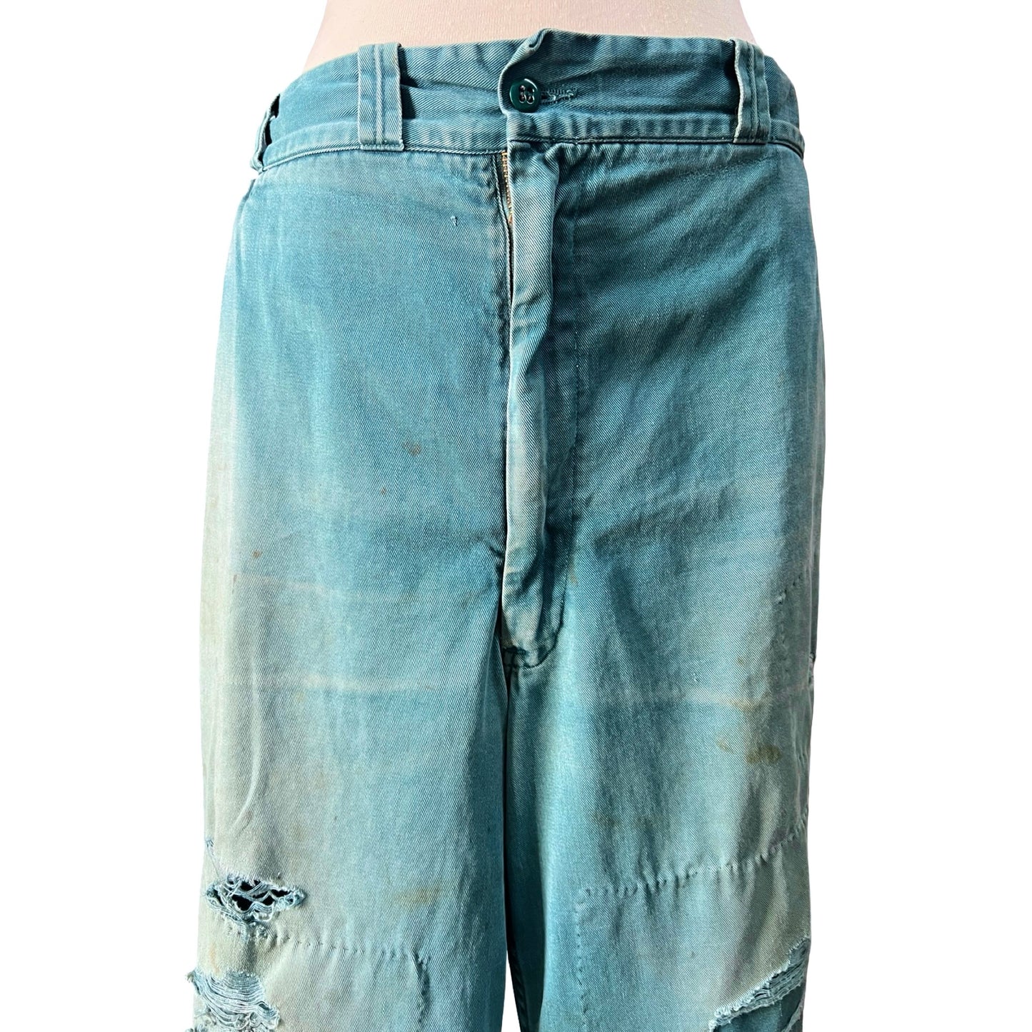 Vintage 1950’s Big Mac Sanforized Heavily Distressed w/ Original Repairs Work Pants
