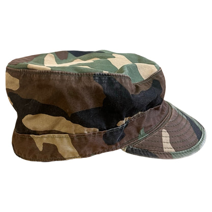 Vintage 1980’s Woodland Camouflage Military Hat Ear Flaps 7
