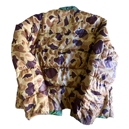 Rare Vintage 1970’s Ripstop Nylon Reversible Camo Down Jacket XL