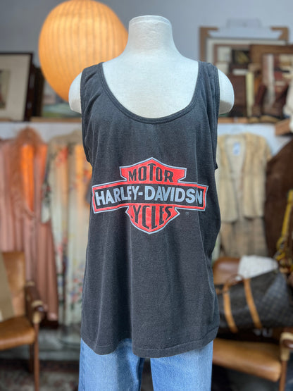 Vintage 1990 Harley Davidson 3D Emblem Tank XL