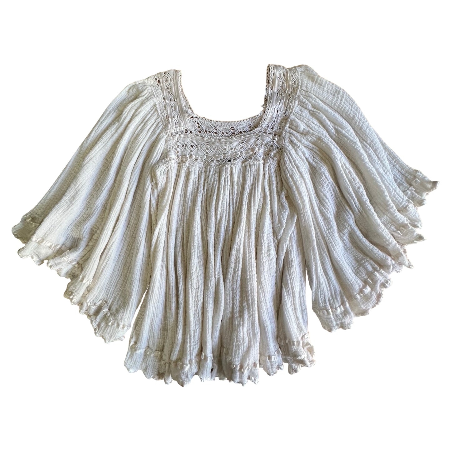 Vintage 70’s Billowy Gauze Goddess Top S/M