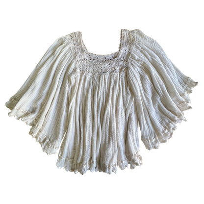 Vintage 70’s Billowy Gauze Goddess Top S/M