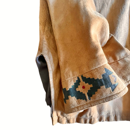 VERY RARE Original 1970’s One Of A Kind Hand Painted Native American Deerskin Jacket L