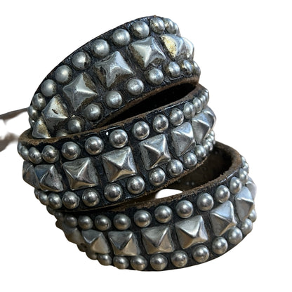 Rare Authentic 1980’s Vintage Distressed Punk Studded Belt Worn to Perfection 42”