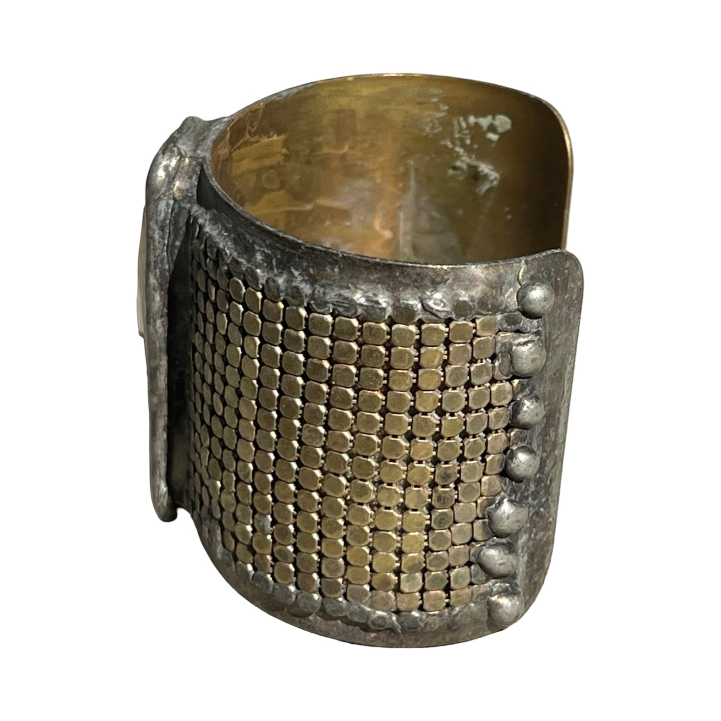 Signed Mikal Winn 2015 Crystal Chain Mail Brutalist Cuff