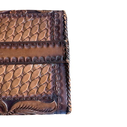 Vintage 70’s Hand Tooled Oversized Structured Clutch