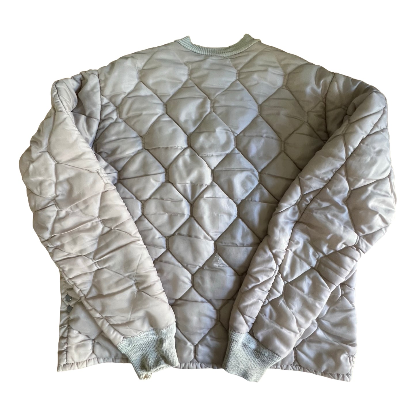 Vintage Cream Quilted Military Jacket Liner
