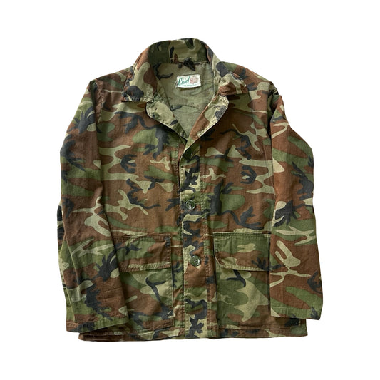 Vintage 1960’s Chief Camo Shirt Jacket Beautiful Fade Made In USA XL
