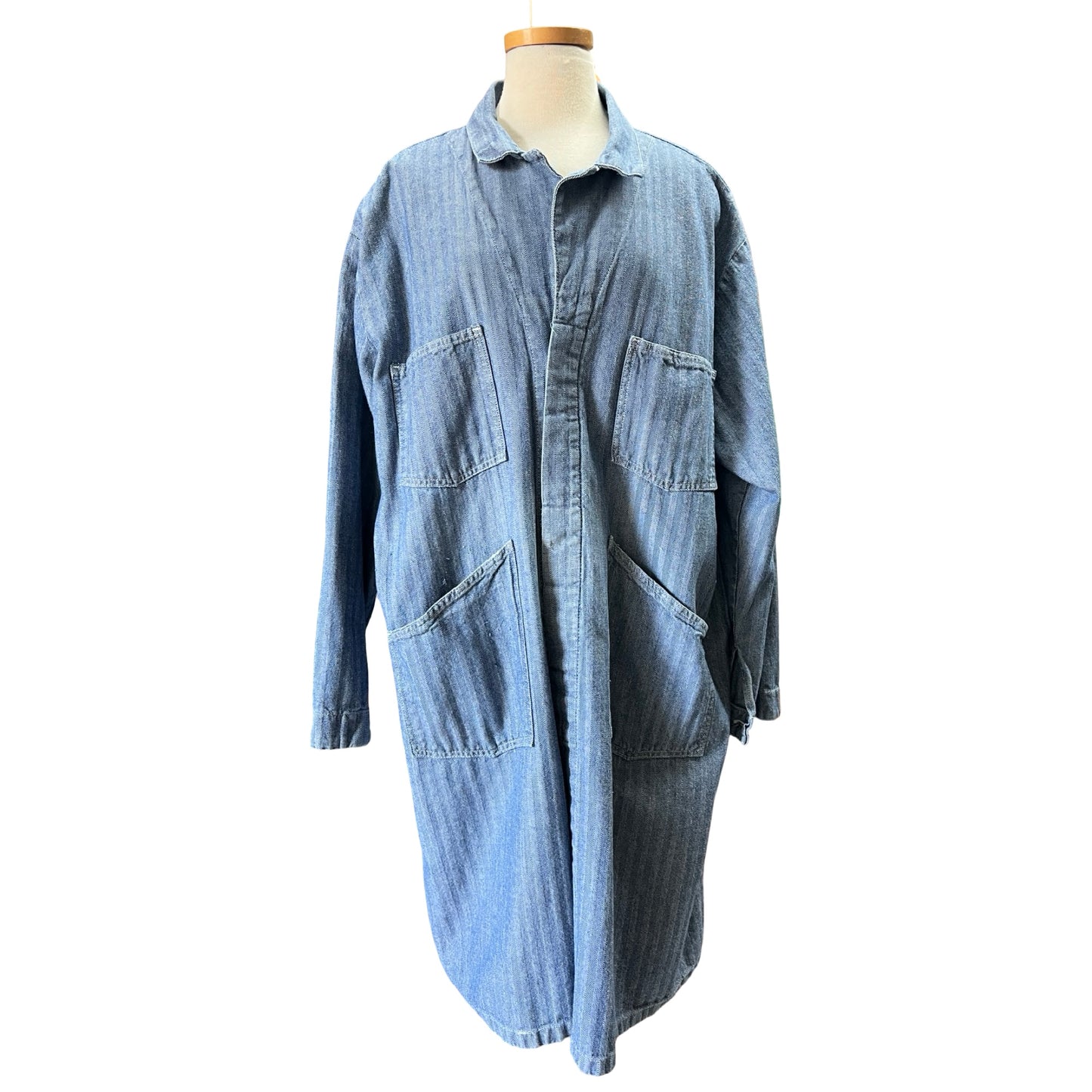 Vintage 1950’s Herringbone Twill Made in Mexico Denim Machinist Coat 52R