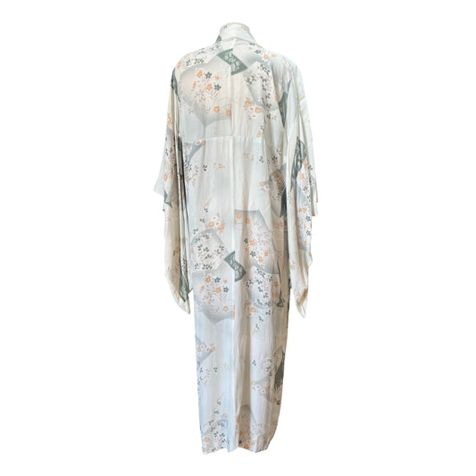 Vintage 1960’s Handmade Abstract Floral Kimono O/S