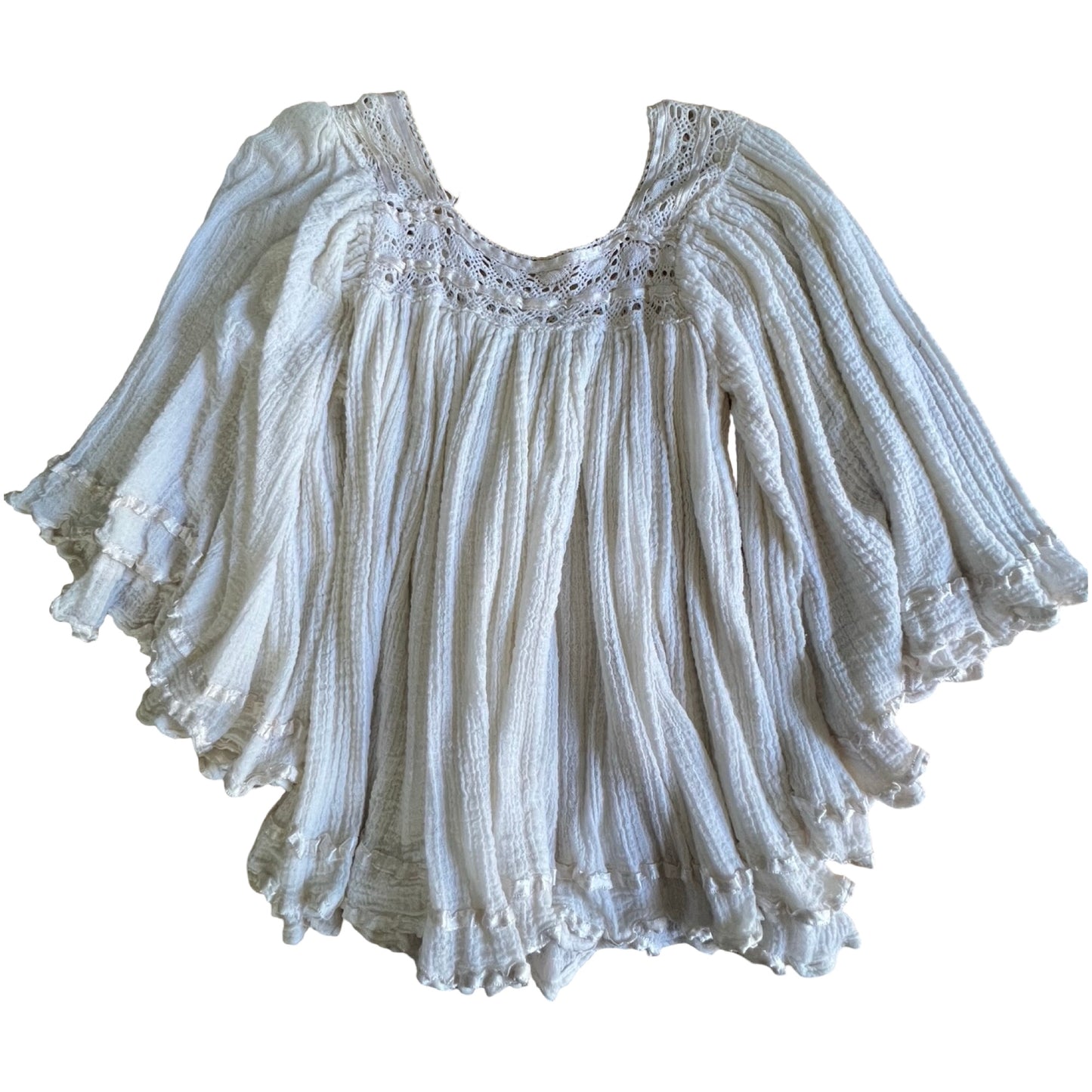 Vintage 70’s Billowy Gauze Goddess Top S/M