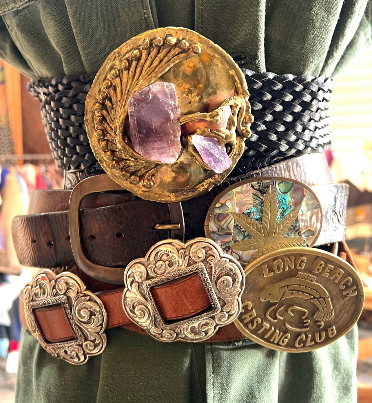 Stunning Rare 70’s Signed Brutalist Brass Copa Collection Belt