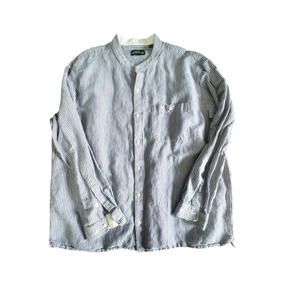 Vintage Orvis Mandarin Collar Striped Oxford XL