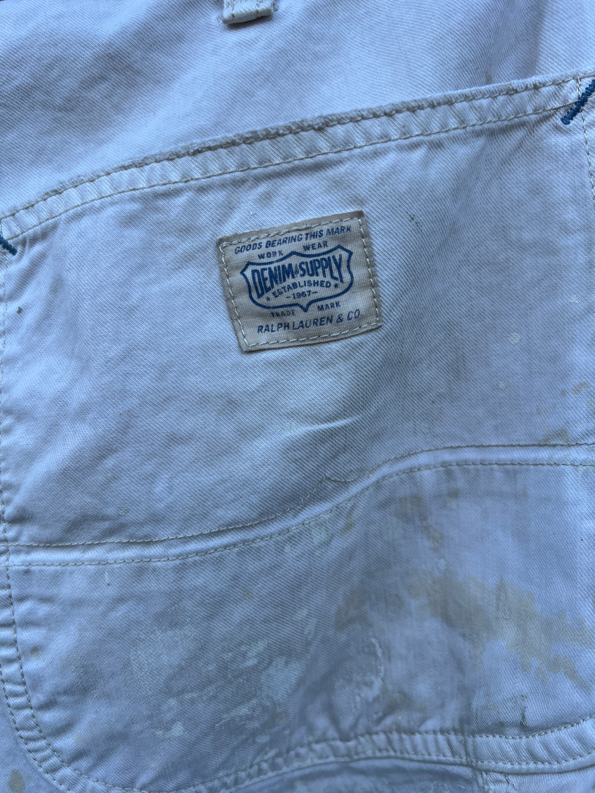 Vintage Ralph Lauren Denim Supply Distressed Painters Carpenter Pants Raw Hem