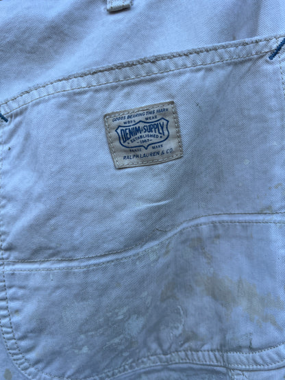 Vintage Ralph Lauren Denim Supply Distressed Painters Carpenter Pants Raw Hem