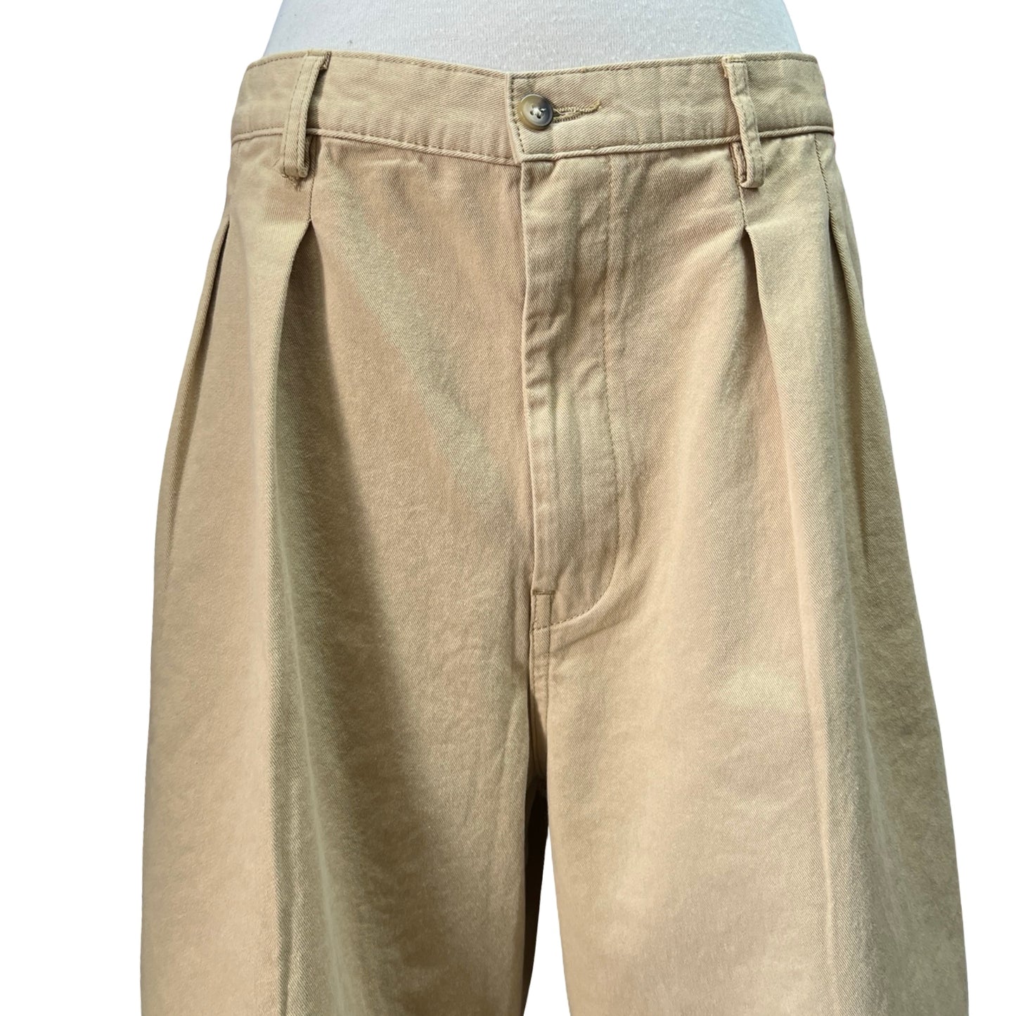 Denimist Cropped Double Pleat Wide Leg Chino 32