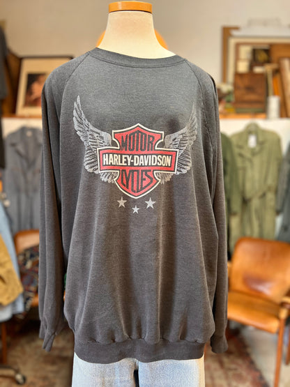Rare Vintage 1980’s Harley Davidson Double Sided Raglan Sweatshirt XXL