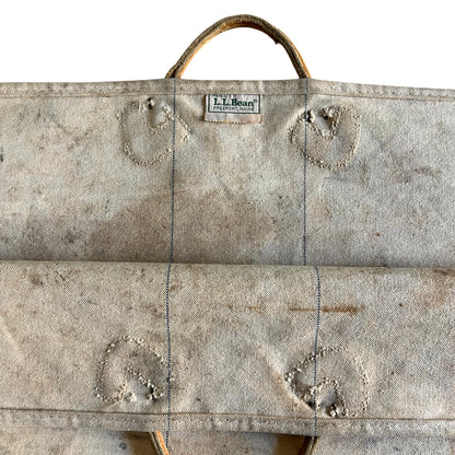Vintage 1980’s LL Bean Firewood Carrier Tote Leather Handles