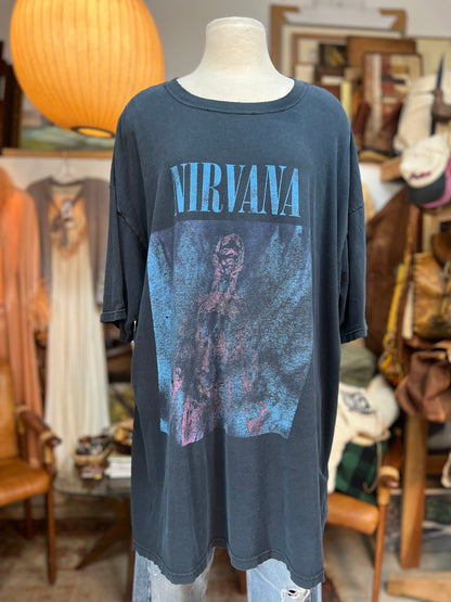 Rare Vintage 90’s Nirvana Double Sided Sliver Tee Oversized 3XL