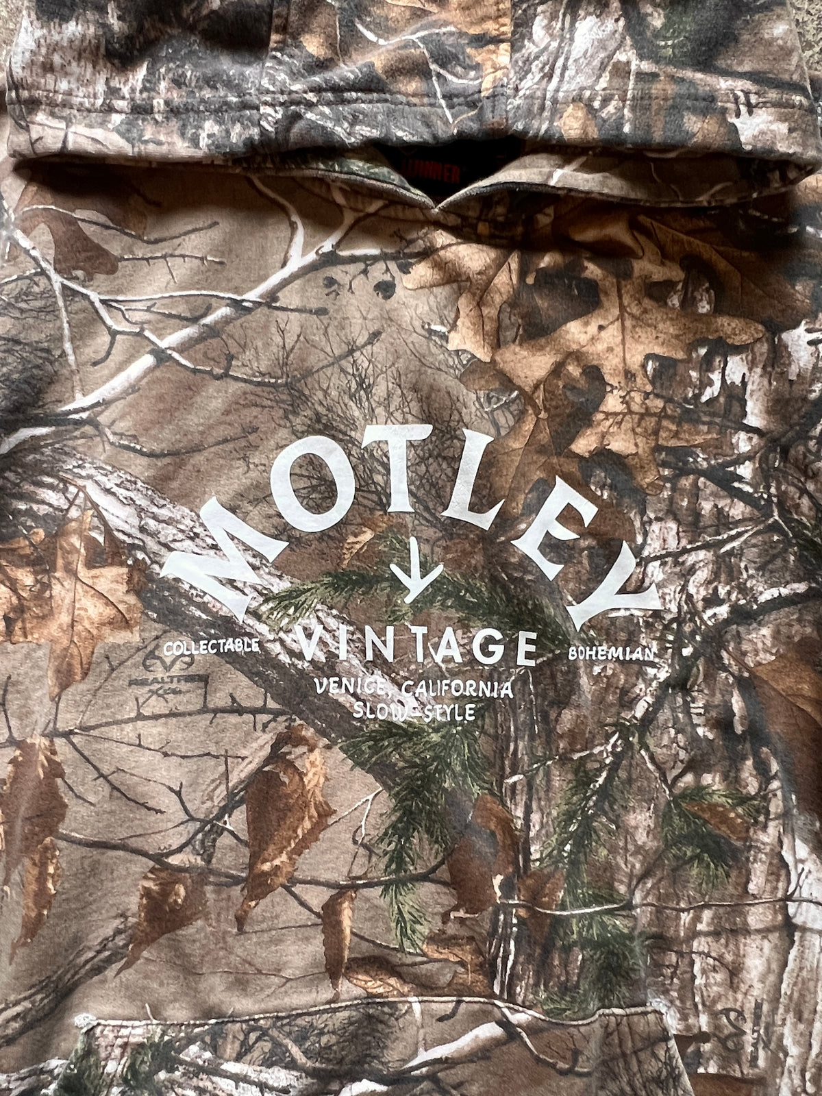 Vintage Oversized Distressed Camo Hoodie w/ MV Logo XXXL #1