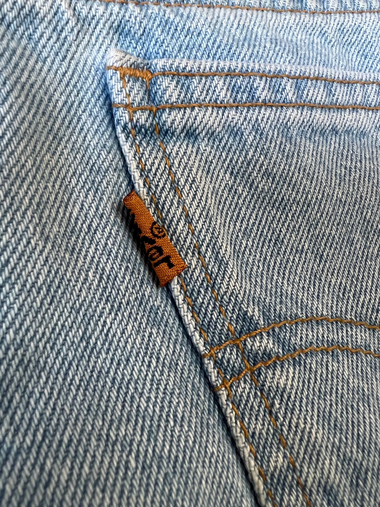 Rare One Of A Kind Vintage 1980’s Levi’s 562 Upside Down Orange Tab Patched Jorts 29/30