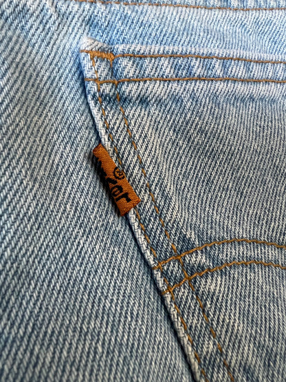 Rare One Of A Kind Vintage 1980’s Levi’s 562 Upside Down Orange Tab Patched Jorts 29/30