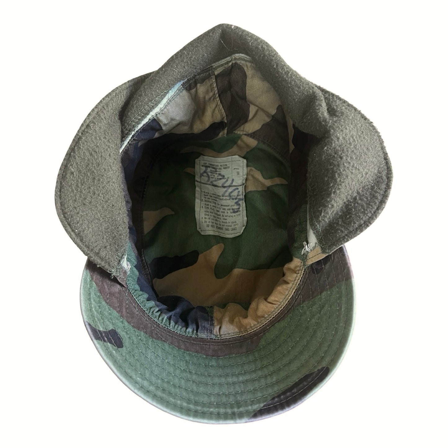 Vintage 1980’s Woodland Camouflage Military Hat Ear Flaps 7