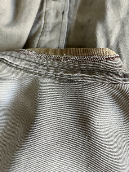 RARE Vintage European HBT Distressed Military Work Shirt Original Repairs XL