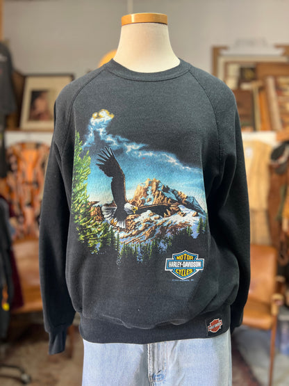 Rare Vintage 1983 Harley Davidson Raglan Sweatshirt Sturgis 1990 XL