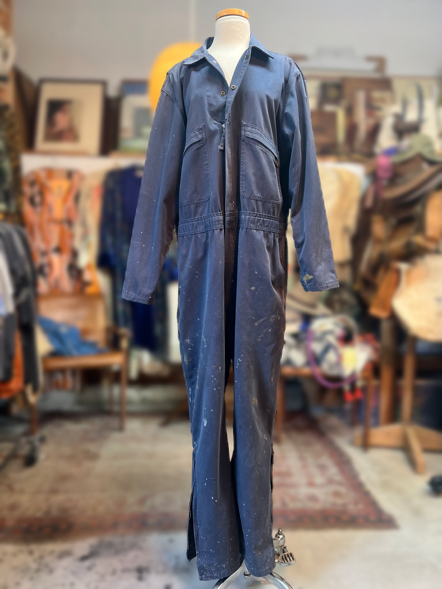 Vintage 1950’s Key Mechanics Coverall Jumpsuit Heavily Distressed XXL