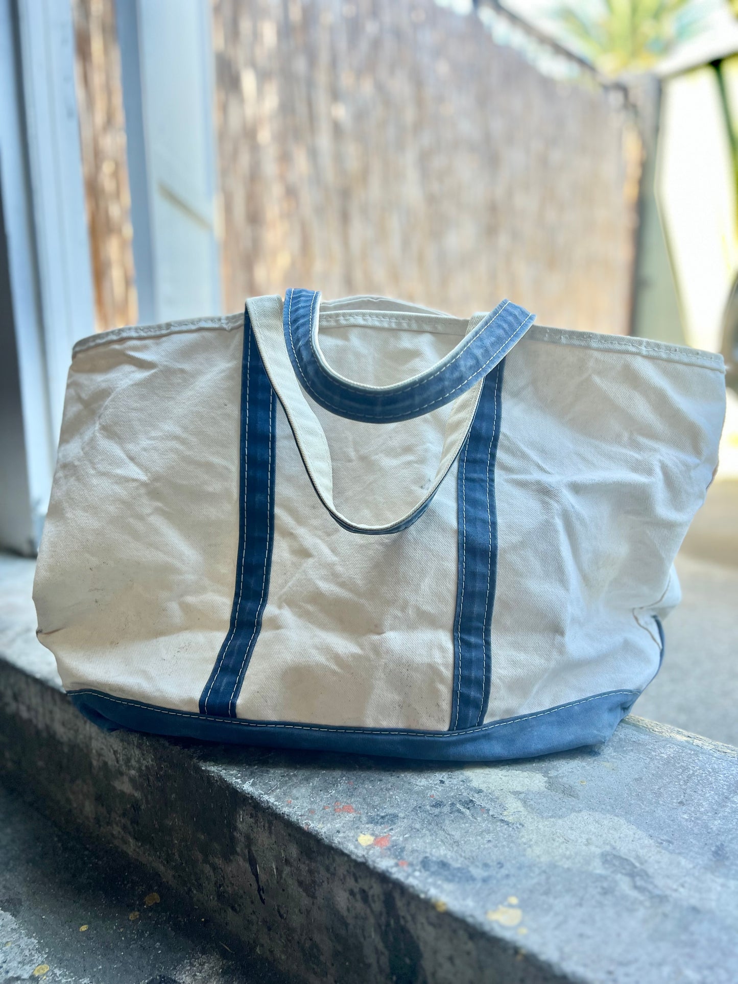 Vintage 1980’s LL Bean Distressed Zip Top Boat & Tote XL