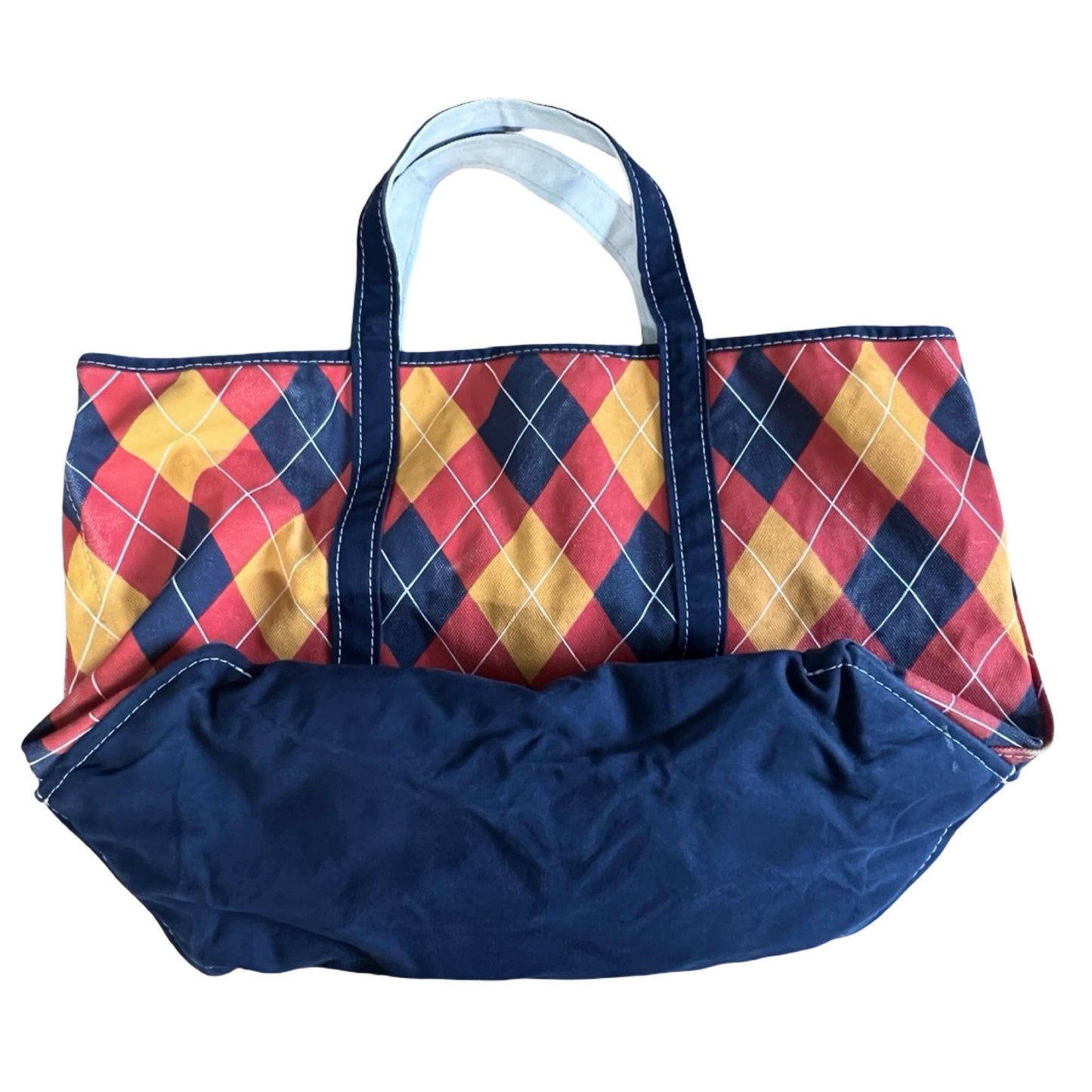 Rare Vintage 90’s LL Bean Argyle Boat & Tote Large