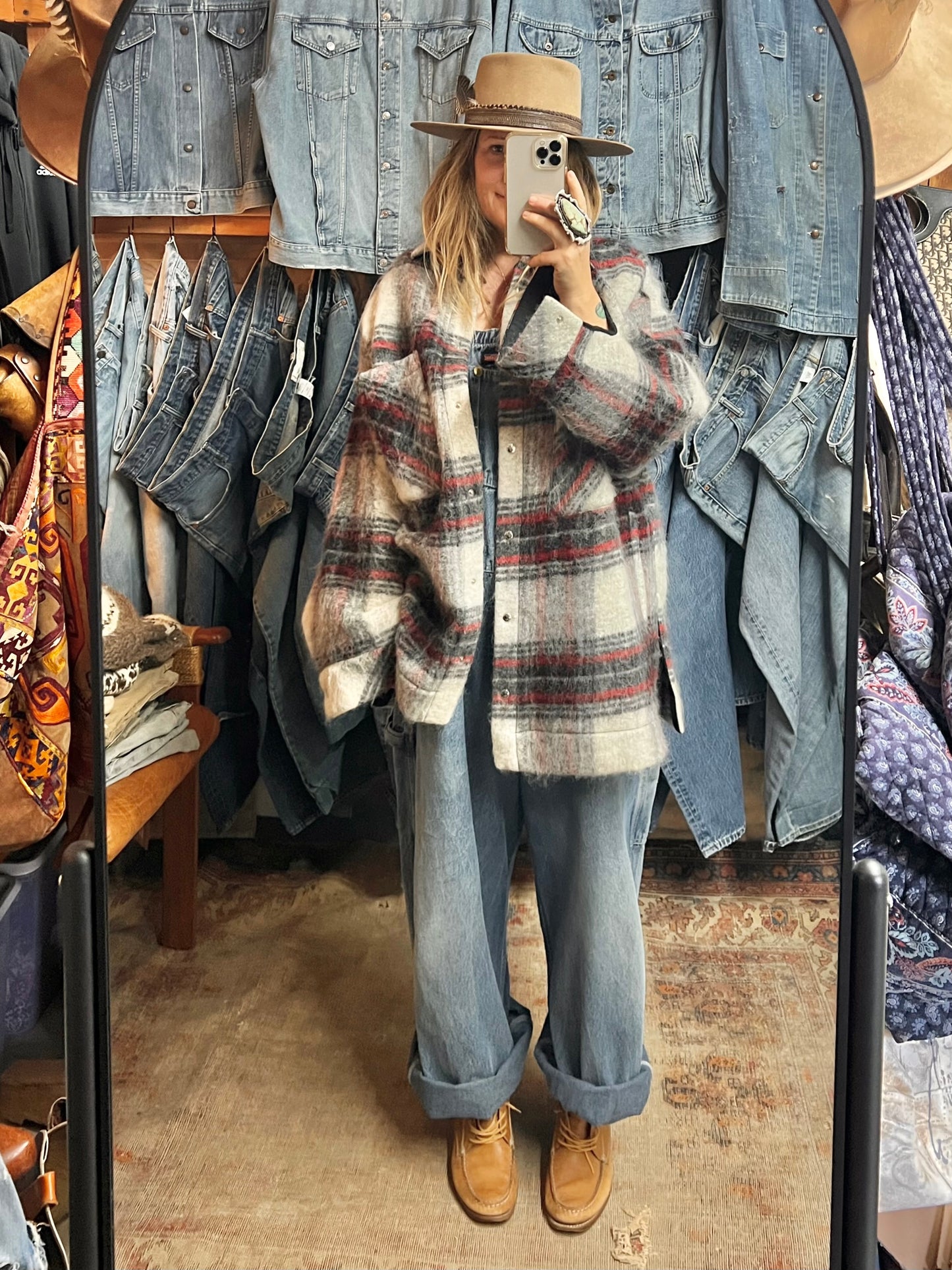 Iro Minksy Oversized Wool Plaid Jacket Size 40 (XL)