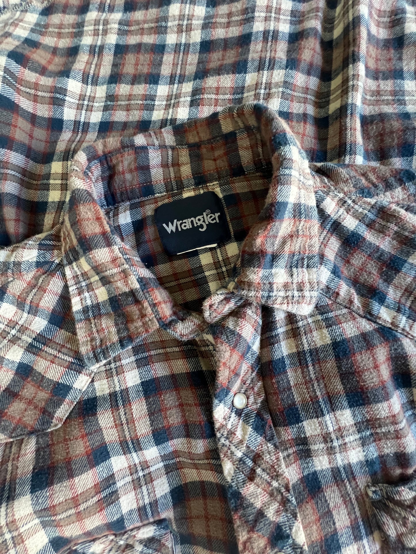 Vintage Oversized Wrangler Pearl Snap Flannel