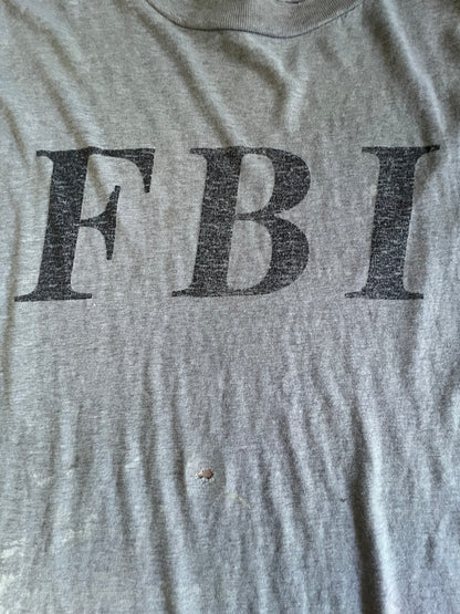Vintage Distressed FBI Oversized Tee XXL