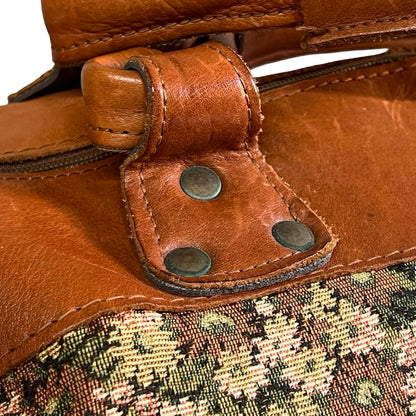 Vintage 1980’s Firenze Needlepoint Weekender Duffle Made In Italy