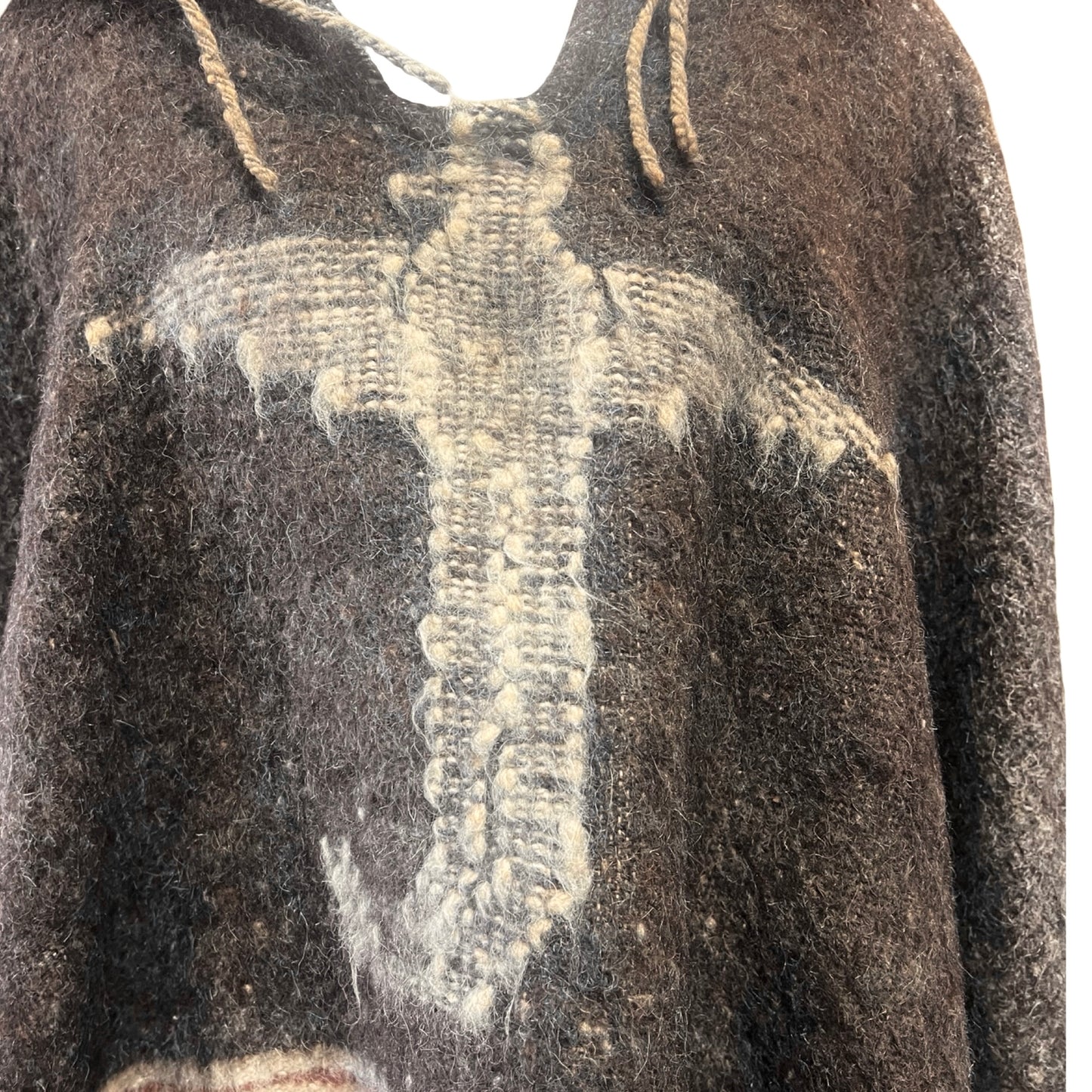 Rare Vintage 1960’s Guatemalan Quetzal Bird Handmade Wool Poncho O/S