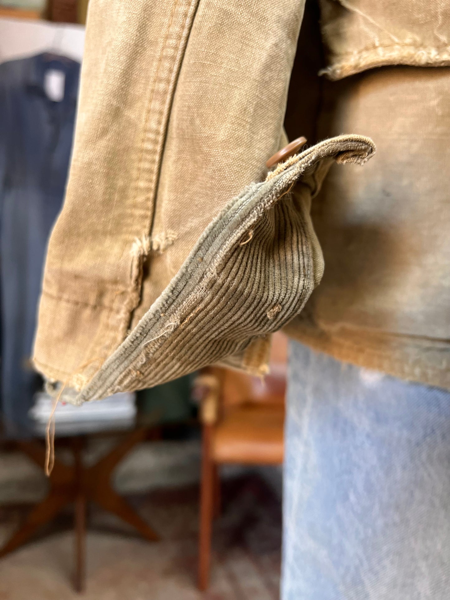 Vintage 1950’s Duxbak Hunting Jacket Heavily Distressed XL