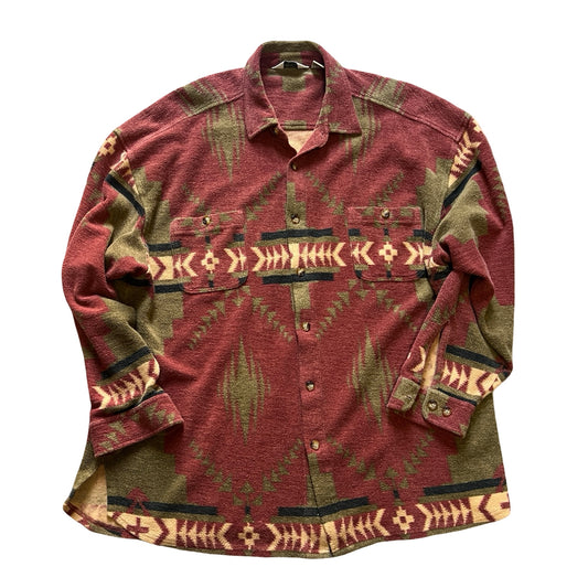 Vintage Orvis Southwestern Aztec Print Oversized Shirt XXL