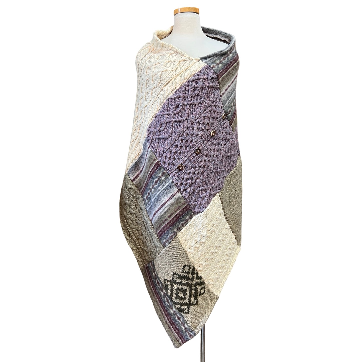 Honeybea One Of A Kind Patchwork Poncho O/S