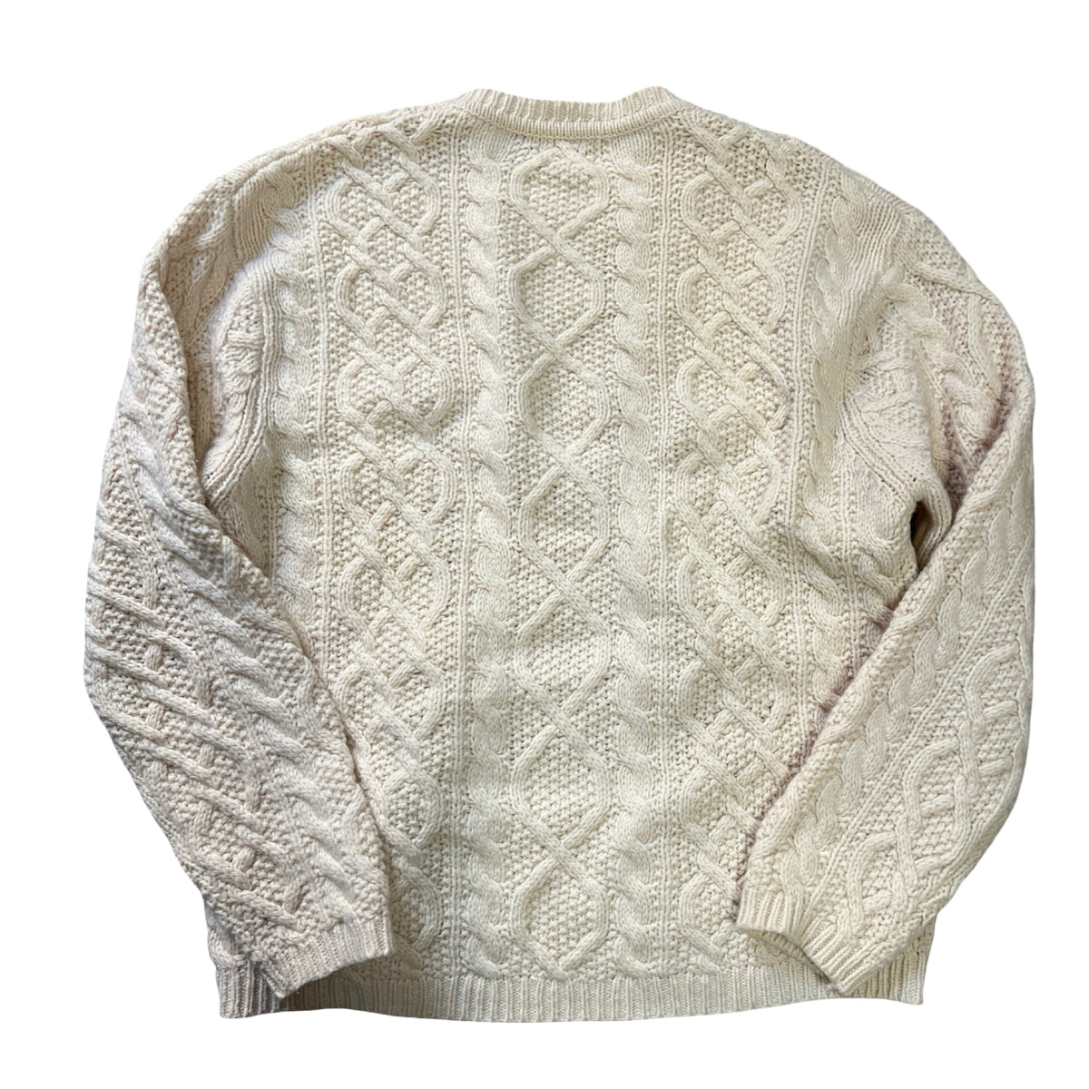 Vintage Oversized Fisherman Cable Knit Sweater Wool Blend XL