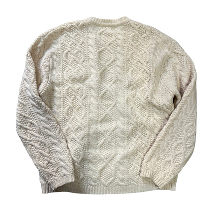 Vintage Oversized Fisherman Cable Knit Sweater Wool Blend XL