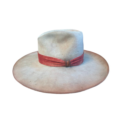 Vintage Bespoke Stetson Hat w/ Vintage Fabric Hat Band and Dyed Tipped Brim