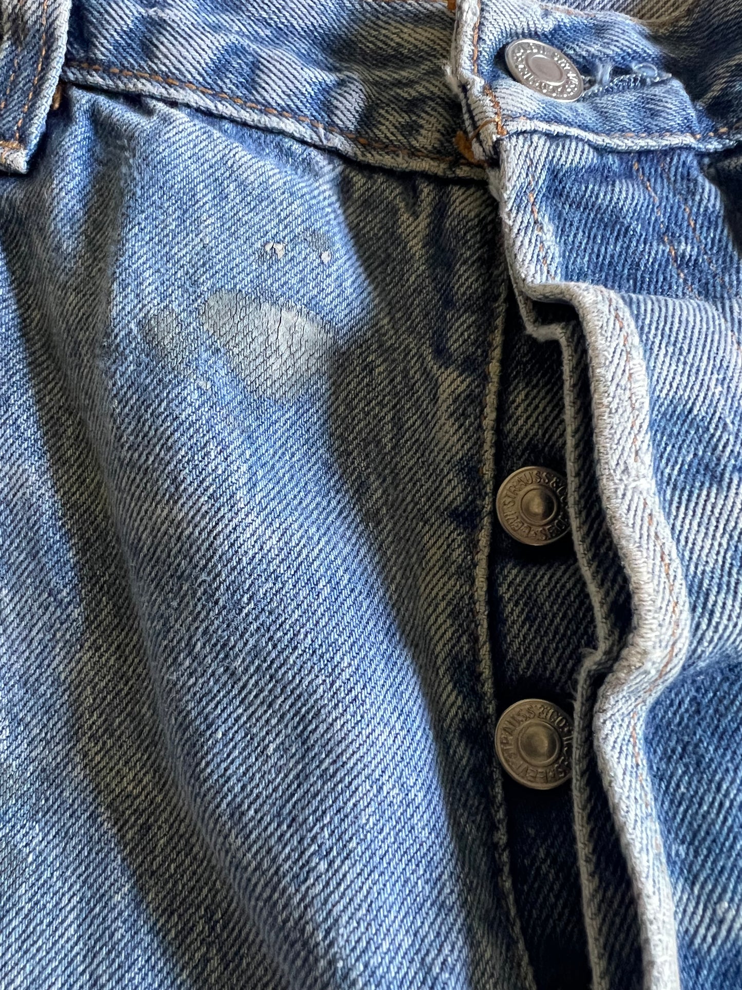 Vintage Levi’s 501 Distressed Well Worn & Faded Denim 501’s 35 x 26.5