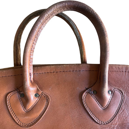 RARE Vintage LL Bean 1980’s Distressed Leather Tote XL