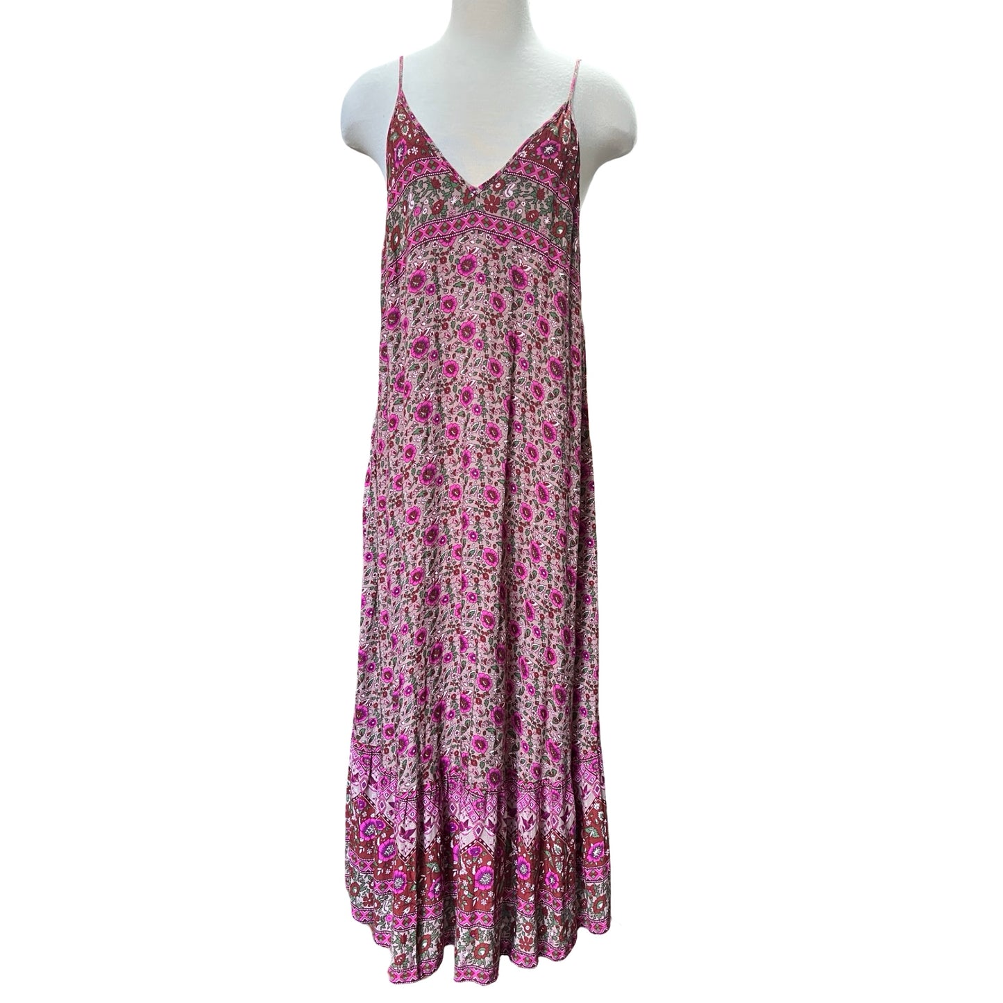 Spell Kombi Floral Midi Dress Red L