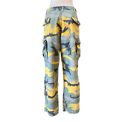 Vintage Yellow Double Knee Camouflage Cargo Pants 35