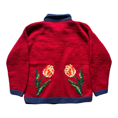 RARE Vintage 80’s Hand Knit Tulip Cowichan Sweater Jacket w/ Pockets L/XL