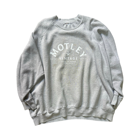 Vintage 1980’s Distressed Gray Fruit of the Loom Raglan Crewneck w/ MV Logo 3XL #29